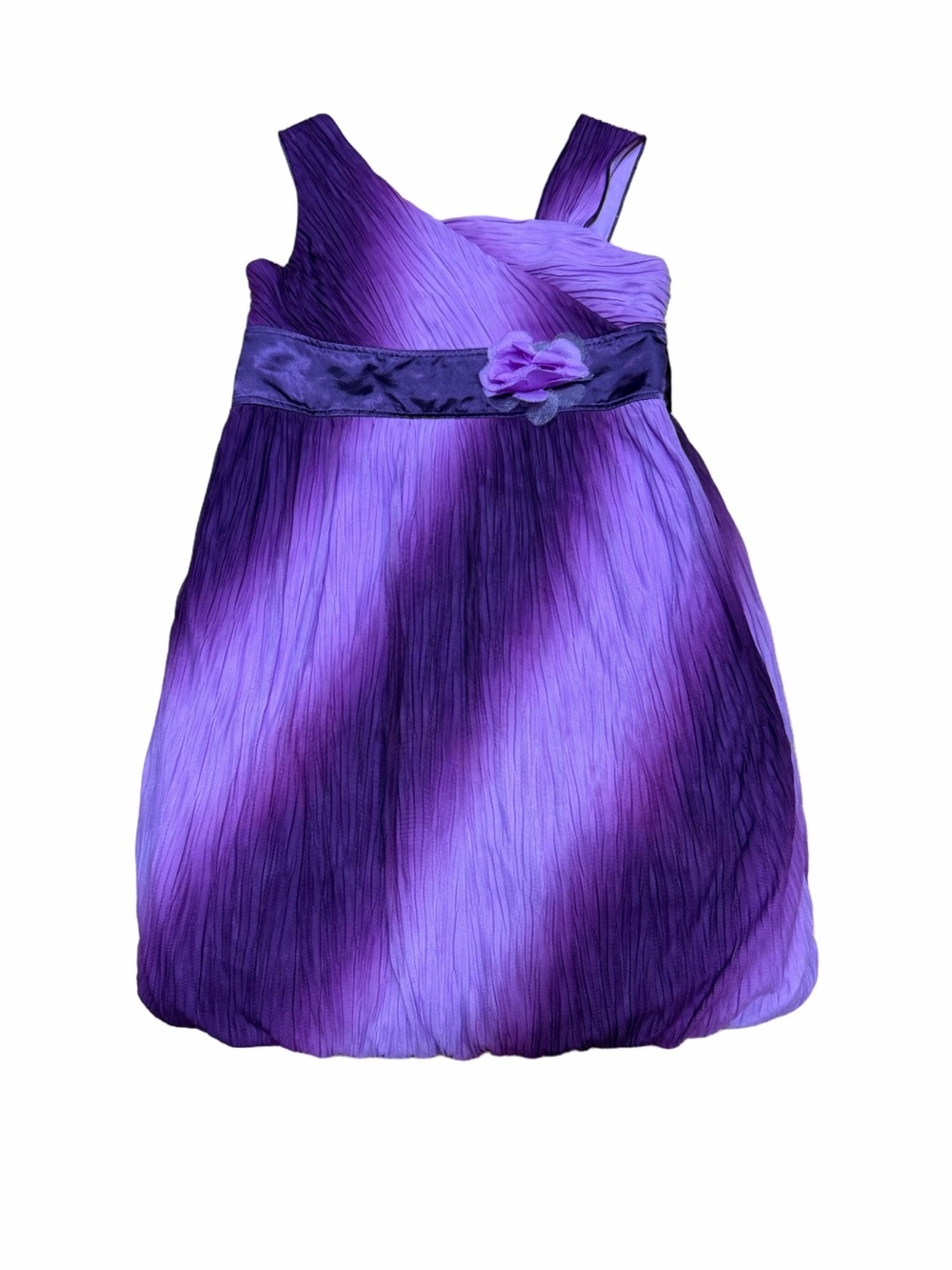 My Michelle Girls Size 16 Purple Ombre Y2K Party Dress Flower Sash